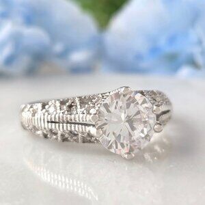 Classic Vintage Style Silver ring, 925 Sterling Silver Charmed Aroma Art Deco